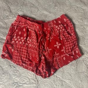Red bandana shorts